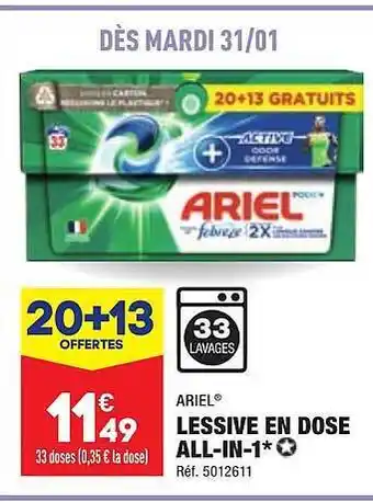 ALDI Lessive en dose all-in-1 ariel offre