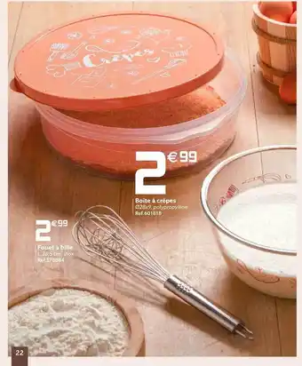 Gifi Fouet à bille, boîte à crêpes offre