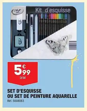 Set d'esquise ou set de peinture aquarelle