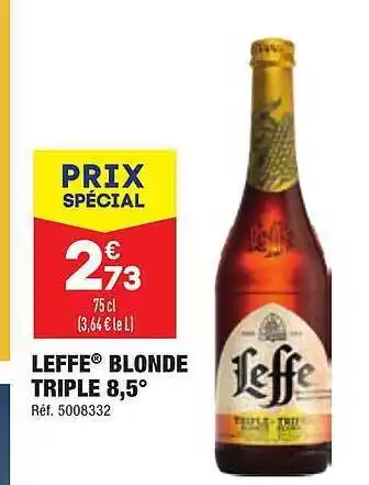 ALDI Leffe blonde triple 8,5° offre