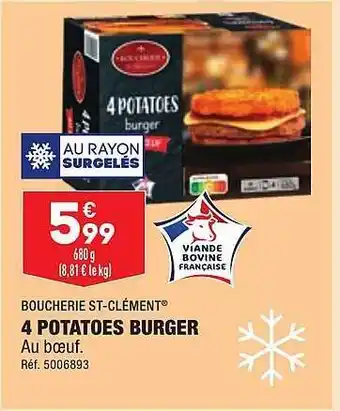 ALDI 4 potatoes burger boucherie st-clément offre