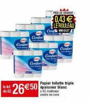 Migros Papier toilette triple épaisseur blanc offre