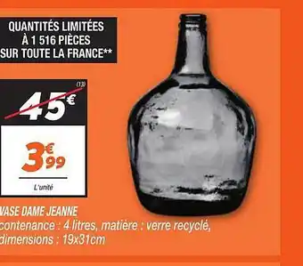 Netto Vase dame jeanne offre