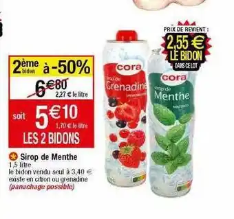 Migros Sirop de menthe offre