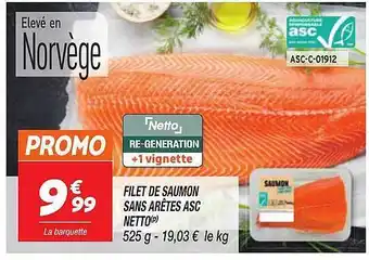 Netto Filet de saumon sans arêtes asc netto offre