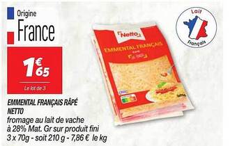 Netto Emmental français râpé netto offre