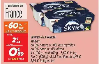 Netto Skyr 0% à la vanille yoplait offre