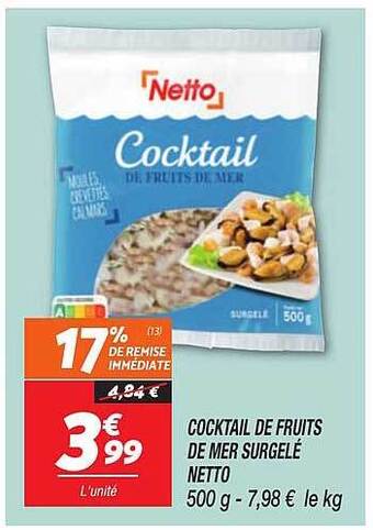 Netto Cocktail de fruits de mer surgelé netto offre