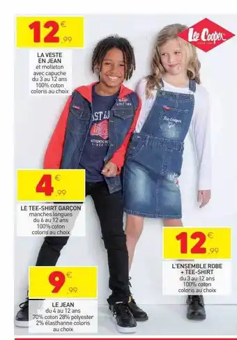 Stokomani La veste en jean lee cooper, le tees-shirt garçon lee cooper, le jean lee cooper, l'ensemble robe + tee-shirt lee cooper offre