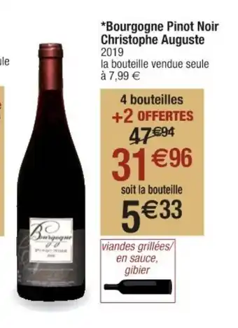 Cora x Carrefour Bourgogne Pinot Noir Christophe Auguste offre