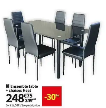Ensemble table + chaises heat
