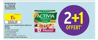 Intermarché Yaourt aux probiotiques céréales muesli activia offre