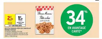 Intermarché Petits cookies pépites chocolat bonne maman offre
