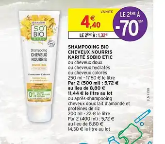Intermarché Shampooing bio cheveux nourris karité sobio etic offre