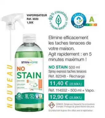 Stanhome No stain spray express taches tenaces offre