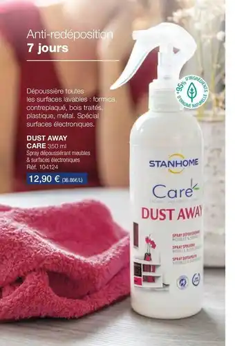 Stanhome Dust away care spray dépoussiérant meubles & surfaces électroniques offre