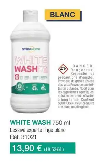 Stanhome White wash lessive experte linge blanc offre