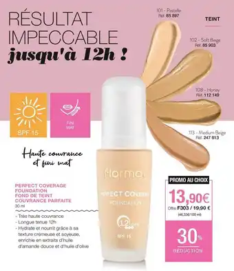 Stanhome Flormar perfect coverage foundation fond de teint couvrance parfaite offre