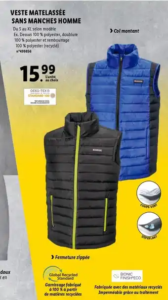Lidl Veste Matelassée Sans Manches Homme offre