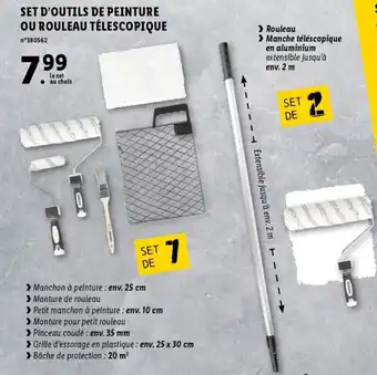 Lidl Set D'Outils de Peinture ou Rouleau Télescopique offre