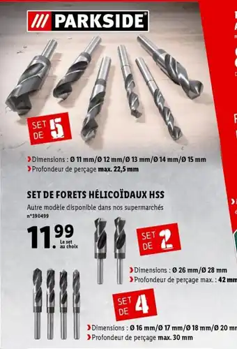 Lidl Set de Forets Hélicoïdaux HSS offre