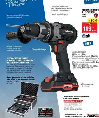 Lidl Perceuse-Visseuse A Percussion Sans Fil offre