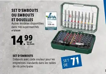 Lidl Set D'Embouts Ou Embouts Et Douilles offre