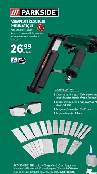 Lidl Agrafeuse Cloueuse Pneumatique offre