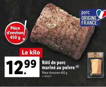 Lidl Rôti De Porc Marine Au Poivre offre