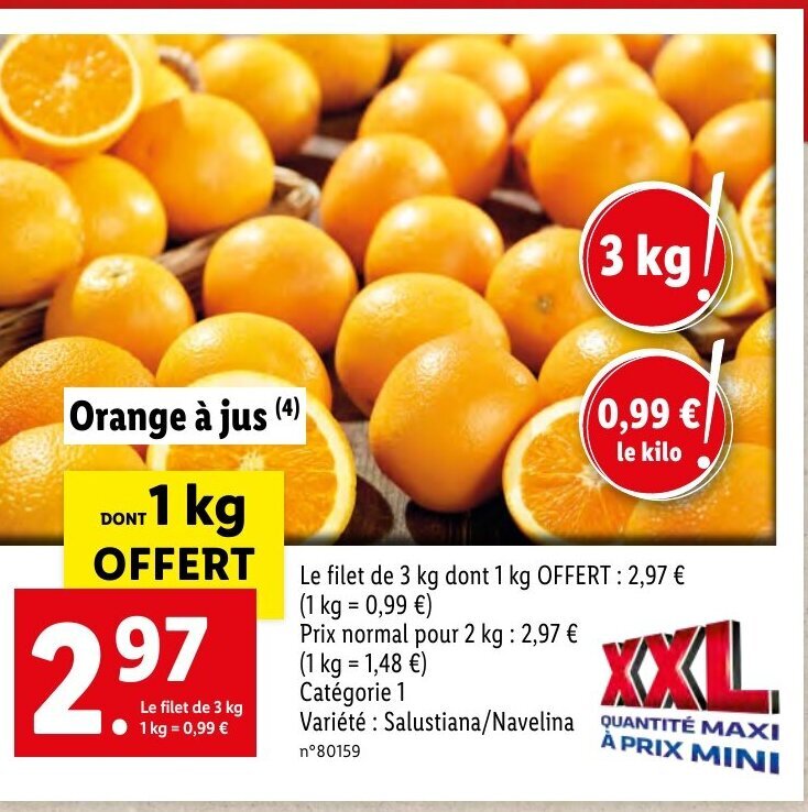 Promo Orange à Jus chez Lidl