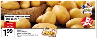 Lidl Pomme De Terre Chair Ferme Label Rouge offre
