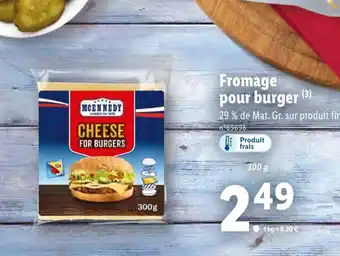 Lidl Fromage Pour Burger offre