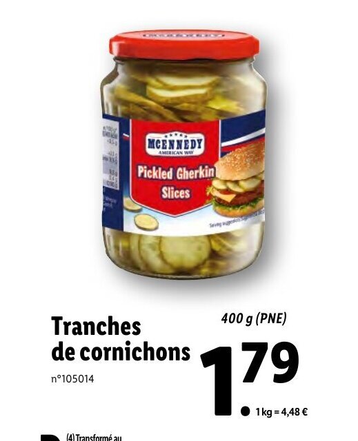 Promo Tranches De Cornichons chez Lidl