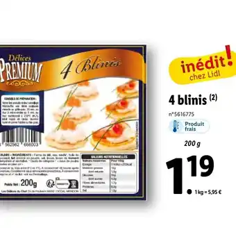 Lidl 4 Blinis offre