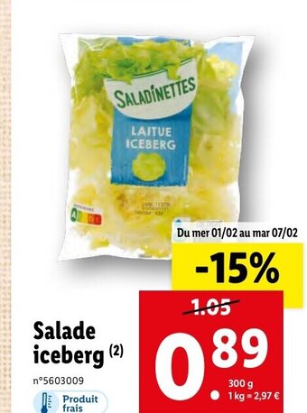 Lidl Salade Iceberg offre