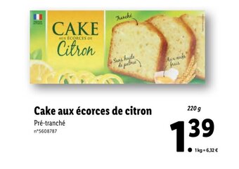 Lidl Cake Aux écorces De Citron offre