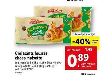 Croissants Fourrés choco-Noisette