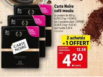 Lidl Carte Noire Café Moulu offre