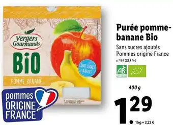 Lidl Purée Pommebanne Bio offre