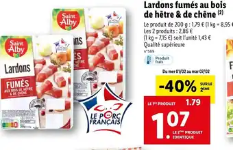 Lidl Lardons Fumés Au Bois De Hêtre & De Chêne offre