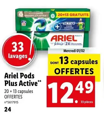 Lidl Ariel Pods Plus Active offre