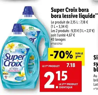 Lidl Super Croix Bora BOra Lessive Liqiude offre