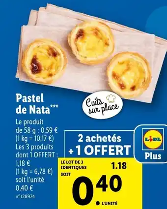 Lidl Pastel De Nata offre
