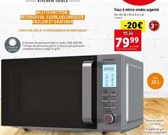 Lidl Four À Micro-Ondes Argenté offre