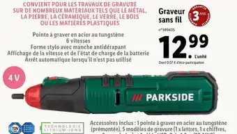 Lidl Graveur Sans Fil offre