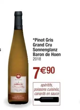 Cora x Carrefour Pinot Gris Grand Cru Sonnenglanz Baron de Hoen offre