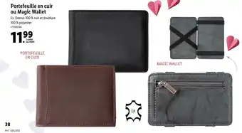 Lidl Portefeuille en Cuir ou Magic Wallet offre