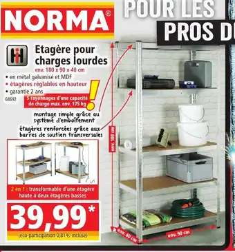 Norma Etagere Pour Charges Lourdes offre
