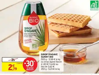 Intermarché Sirop D'Agave Sunny Bio offre