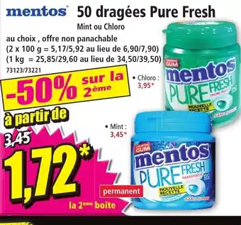 Norma Mentos 50 Dragées Pure Fresh offre